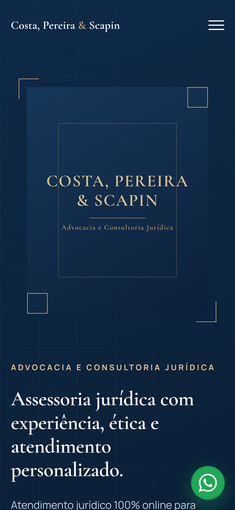 O mesmo site visto no celular